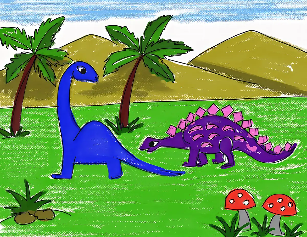 Fun dinosaur drawing