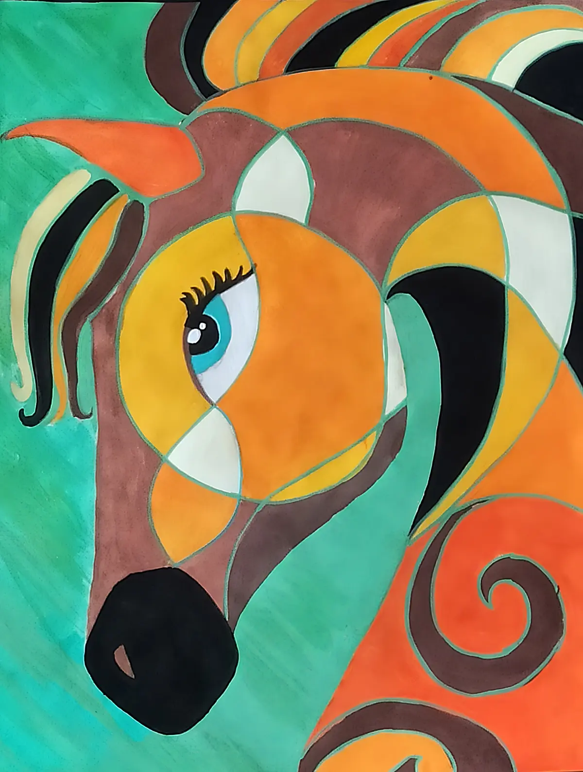 Elementary Drawing Grade Student Work - Poster Color Painting
